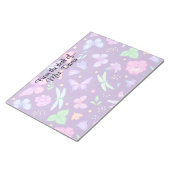 蝶パーソナライズされた花エレガント咲き ノートパッド (アングル)