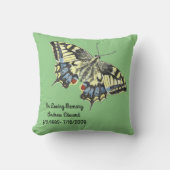 蝶パーソナライズされた記念碑 クッション (正面)