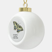 蝶パーソナライズされた記念碑 セラミックボールオーナメント (右)