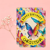 蝶パーソナライズされた誕生日カード