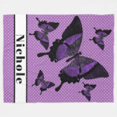 蝶パーソナライズされた類 フリースブランケット (正面(横))