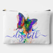 蝶パーソナライズされた（ばちゃばちゃ）跳ねるトートバッグ アクセサリーポーチ (正面)