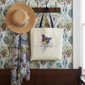 蝶パーソナライズされた（ばちゃばちゃ）跳ねるトートバッグ トートバッグ