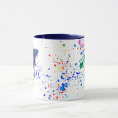 蝶パーソナライズされた(ばちゃばちゃ)跳ねるマグ マグカップ (中央)