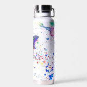 蝶パーソナライズされた（ばちゃばちゃ）跳ねる ウォーターボトル (背面)
