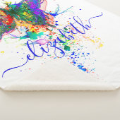 蝶パーソナライズされた（ばちゃばちゃ）跳ねる シェルパブランケット (3/4)