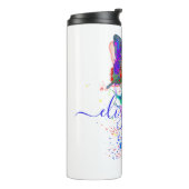 蝶パーソナライズされた（ばちゃばちゃ）跳ねる タンブラー (回転左)