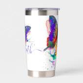 蝶パーソナライズされた（ばちゃばちゃ）跳ねる 保温保冷タンブラー (左面)