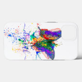 蝶パーソナライズされた(ばちゃばちゃ)跳ねる Case-Mate iPhoneケース (裏面 (横))