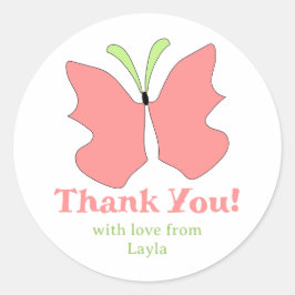 蝶パーティー サンキュー ラウンドシール