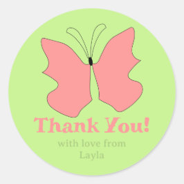 蝶パーティー サンキュー ラウンドシール