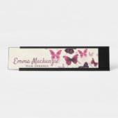 蝶パープルデスク名プレートステーションサイン デスクネームプレート (正面)