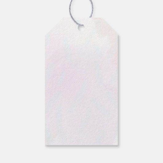 蝶パープルピンクベビーシャワーギフトラベル ギフトタグ (裏面)