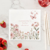 蝶ピンクのフローラ野生の花の女の子の赤ちゃんシャワー (インサイチュ)