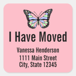 蝶ピンクの動く発表を移動した スクエアシール