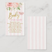 蝶ピンクの赤ちゃんシャワー女の子が本を持ってくる エンクロージャーカード (正面/裏面)
