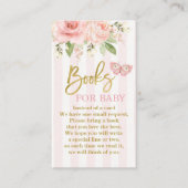 蝶ピンクの赤ちゃんシャワー女の子が本を持ってくる エンクロージャーカード (正面)
