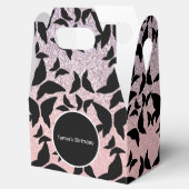 蝶ピンクグリッター誕生日パーティー フェイバーボックス (オープン)