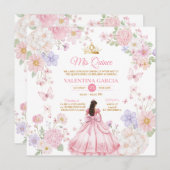 蝶ピンクパープルキンセアニラ15アノス 招待状 (正面/裏面)