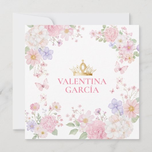 蝶ピンクパープルキンセアニラ15アノス 招待状 (裏面)