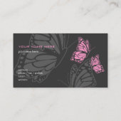 蝶ピンク及び暗くエレガントなモダン 名刺 (裏面)