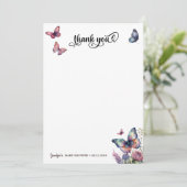 蝶ピンク紫 |フローラの赤ちゃん サンキューカード (スタンド正面)