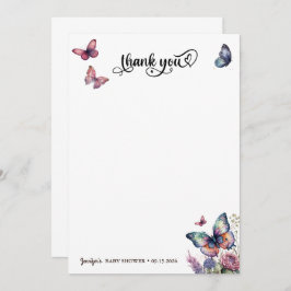 蝶ピンク紫 |フローラの赤ちゃん サンキューカード