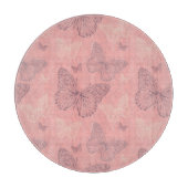 蝶ピンク カッティングボード (正面)