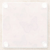 蝶ピンク ガラスコースター (裏面)