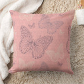 蝶ピンク クッション (ブランケット)