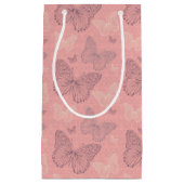 蝶ピンク スモールペーパーバッグ (正面)