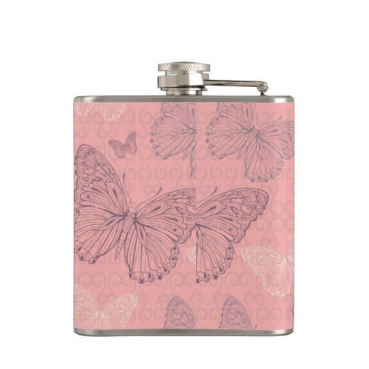 蝶ピンク フラスク (裏面)