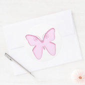 蝶ピンク ラウンドシール (封筒)