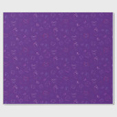 蝶ピンク、紫、青のパターン ラッピングペーパー (フラット)