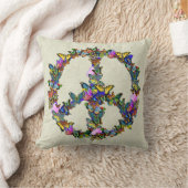 蝶ピースマーク クッション (ブランケット)