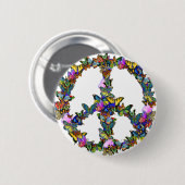 蝶ピースマーク 缶バッジ (正面&裏面)