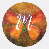 蝶ファンシーモノグラム ラウンドシール (正面)
