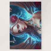 蝶ファンタジー妖精フローラ美しい芸術 ジグソーパズル (縦)