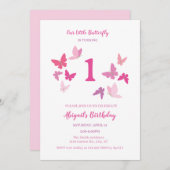 蝶ファースト誕生日招待状 招待状 (正面/裏面)