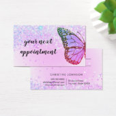 蝶フェイクグリッターアポイントメントカード (デスク)