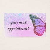 蝶フェイクグリッターアポイントメントカード (正面)
