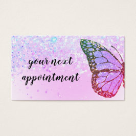 蝶フェイクグリッターアポイントメントカード
