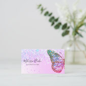 蝶フェイクグリッターデザイン名刺 名刺 (スタンド正面)