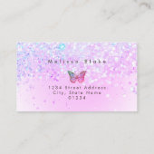 蝶フェイクグリッターデザイン名刺 名刺 (裏面)