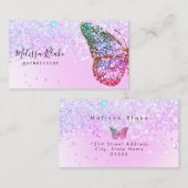 蝶フェイクグリッターデザイン名刺 名刺 (正面/裏面)