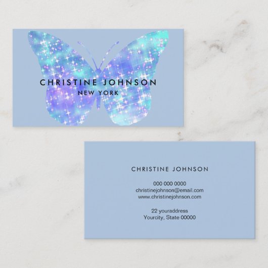 蝶フェイク花 名刺 (正面/裏面)