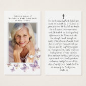 蝶フォトメモリアル祈りの言葉カード (正面&裏面)