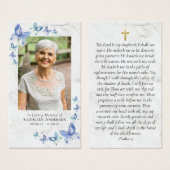 蝶フォトメモリアル祈りの言葉カード (正面&裏面)