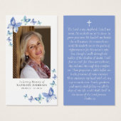 蝶フォトメモリアル祈りの言葉カード (正面&裏面)