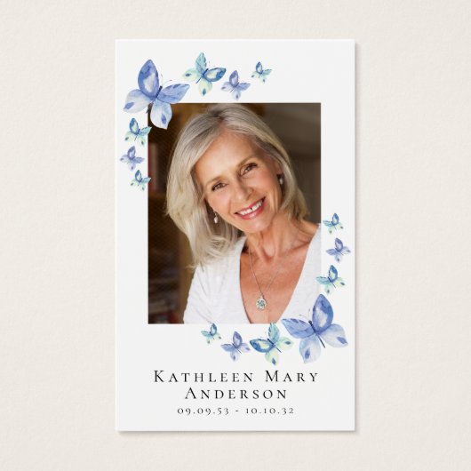 蝶フォトメモリアル祈りの言葉カード (正面)